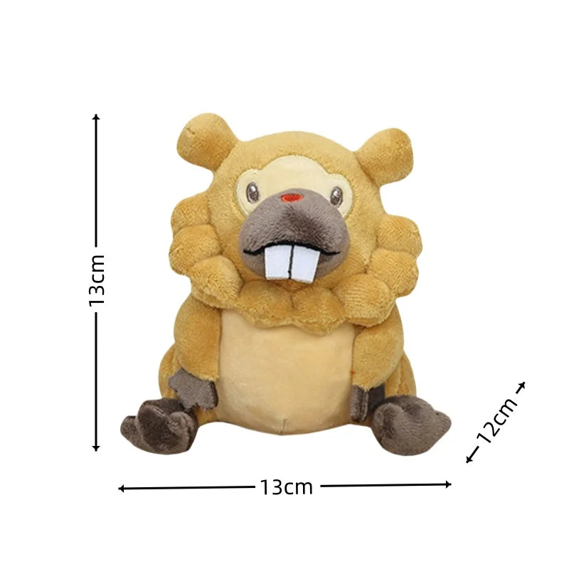 Pokemon 13cm Bidoof Plush Bibarel Stuffed Keunottor Doll Kawaii Anime Toys Hobbies Cartoon Castor Plushies Xmas Gifts For Kids