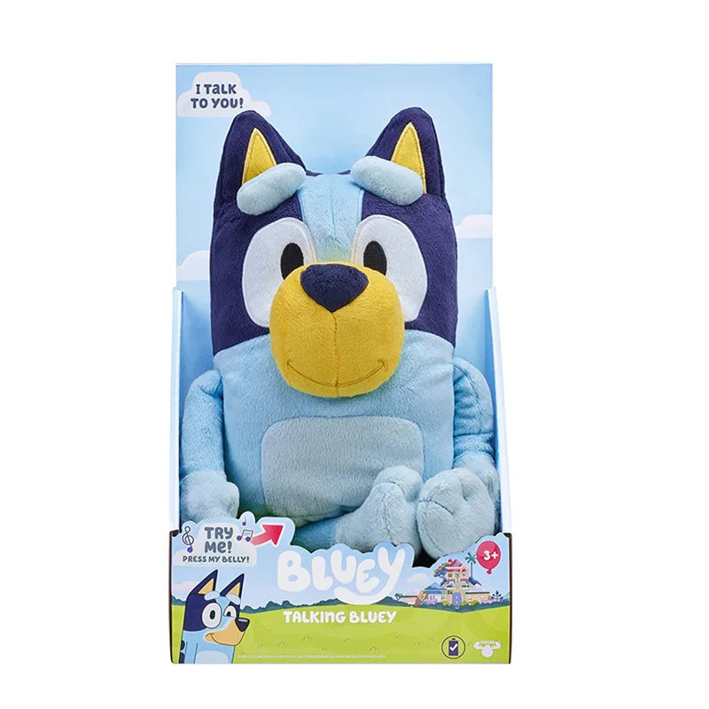 New A Family Of Bluey Talking Plush Bingo Dog Music Plush Toys Bluey Anime Figure Cute Animal Sing Dog Doll Kids Festival Gifts