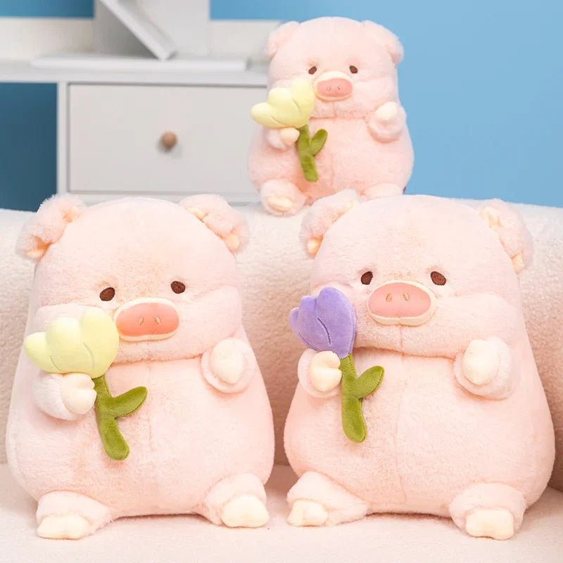 20/30cm Purple Tulip Cute Pink Pig Animal Plush Toy Piglet Tulip Cute Animal Gift Soft kawaii Plush Birthday Christmas Gift