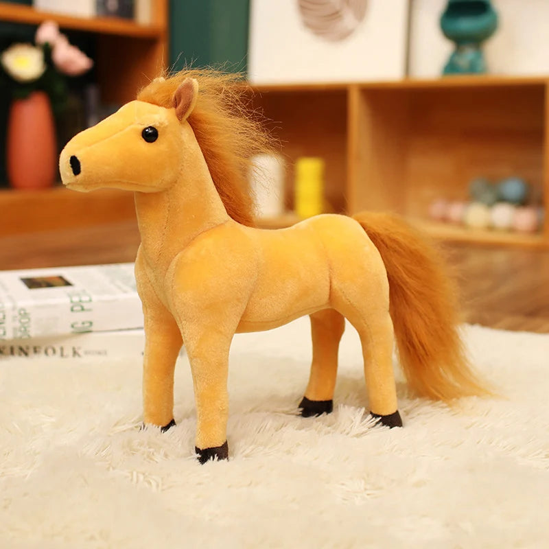 20/30/40cm Cartoon Simulation Horse Plush Foal Toys Anime Animal Stuffed Dolls Kawaii Home Decor Kids Xmas Birthday Gifts