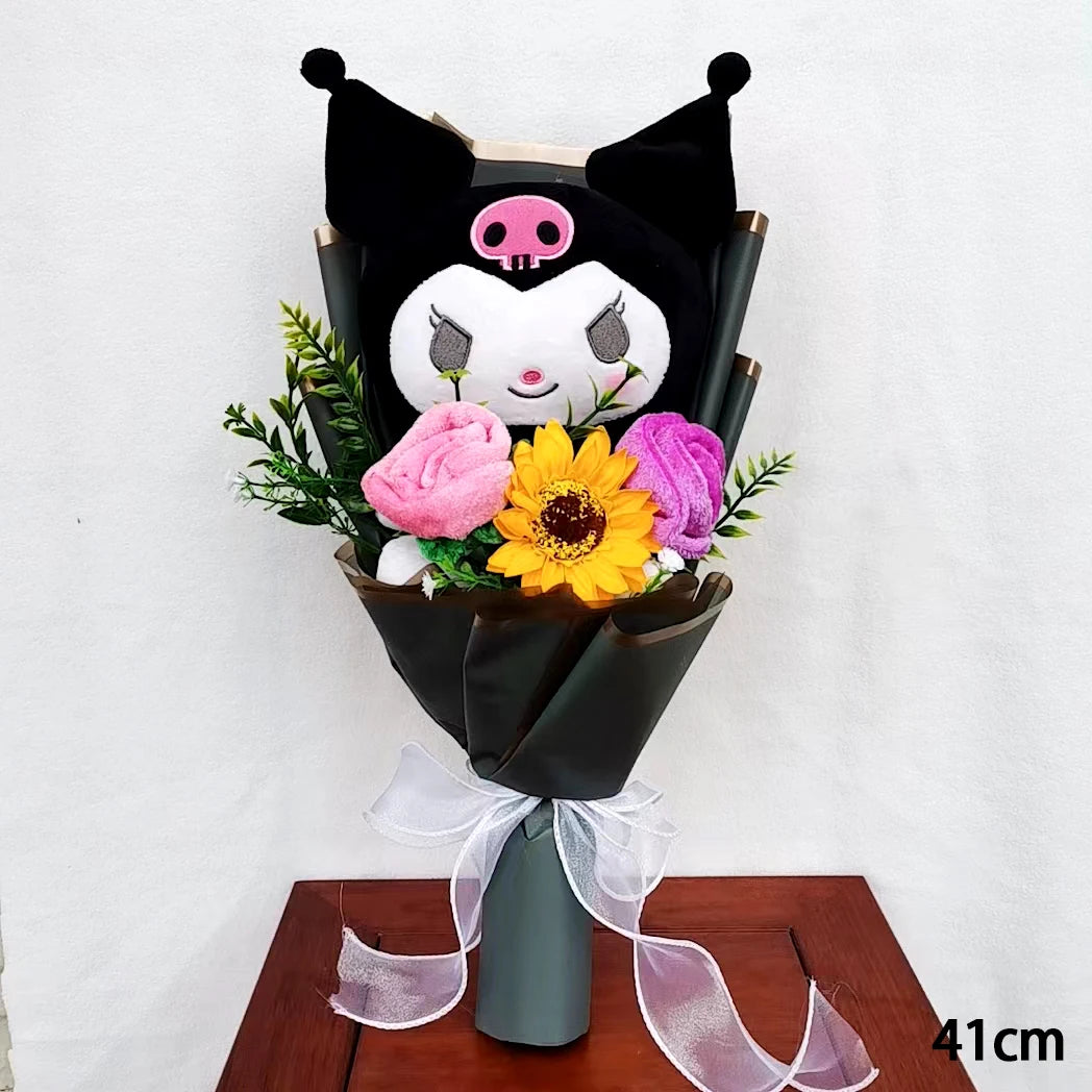 Kuromi My Melody Hello Kitty Graduation Bouquet Sanrioed Anime Plush Doll Toy Valentine's Day Christmas Surprise Holiday Gifts