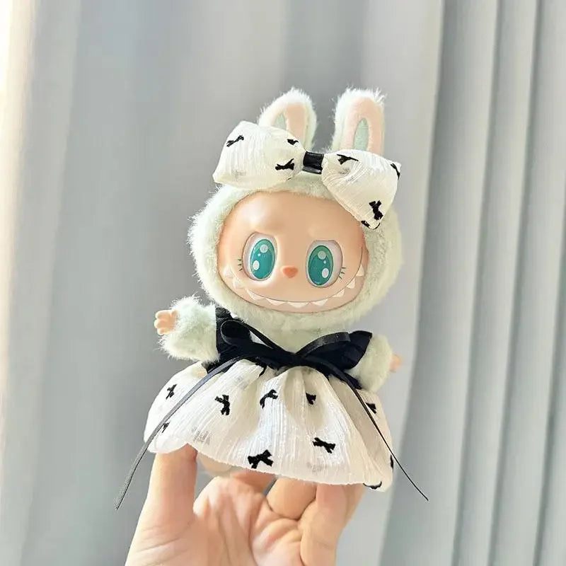 17cm Mini Plush Doll'S Clothes Outfit Accessories For Korea Kpop Exo Labubu Idol V1 V2 Strap skirt set Clothing Gift