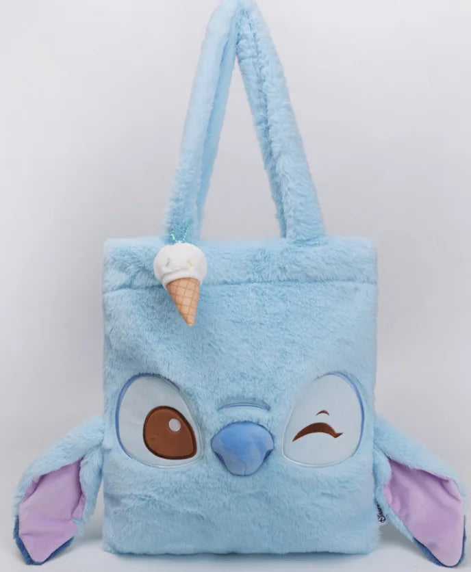 Disney Stitch Authentic Angie Doll Plush Toys New Purple Lavender Angie Milk Tea Cup Hair Doll Stitch Bags Backpacks Plush Toy