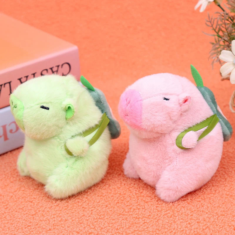 Cute Capybara Plush Toy Doll Keychain Stuffed Animals Capibara With Fruit Backpack Pendant Keyring Birthday Christmas Gift