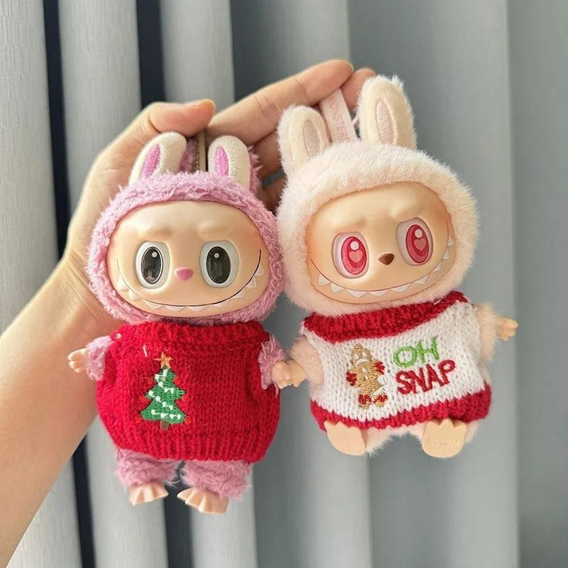 Mini Plush Doll'S Clothes Outfit Accessories For Labubu V2 christmas cookie man love hat Clothing for Labubu cloth