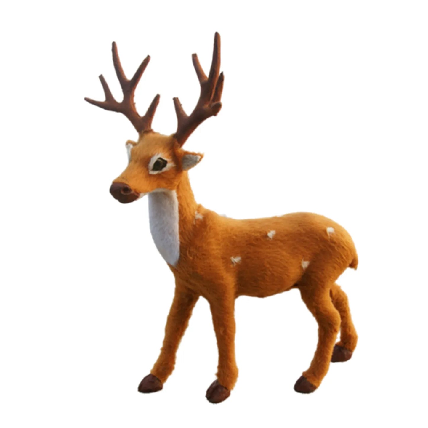 Christmas Elk Figurines Cartoon Handmade Desktop Model Simulation Sika Deer Plush Toys Reindeer Decor Christmas Gift Ornaments