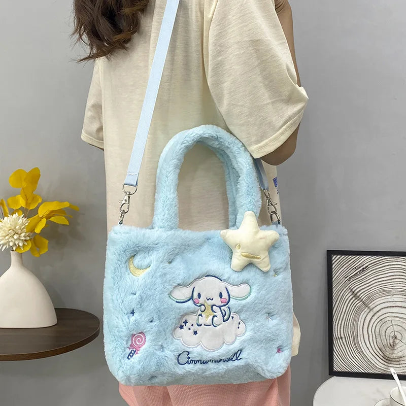 Sanrio Hello Kitty Handbag Kuromi Cinnamoroll Single Shoulder Cross body Bag Plush Backpack Cute Girl Gift Movie Peripherals