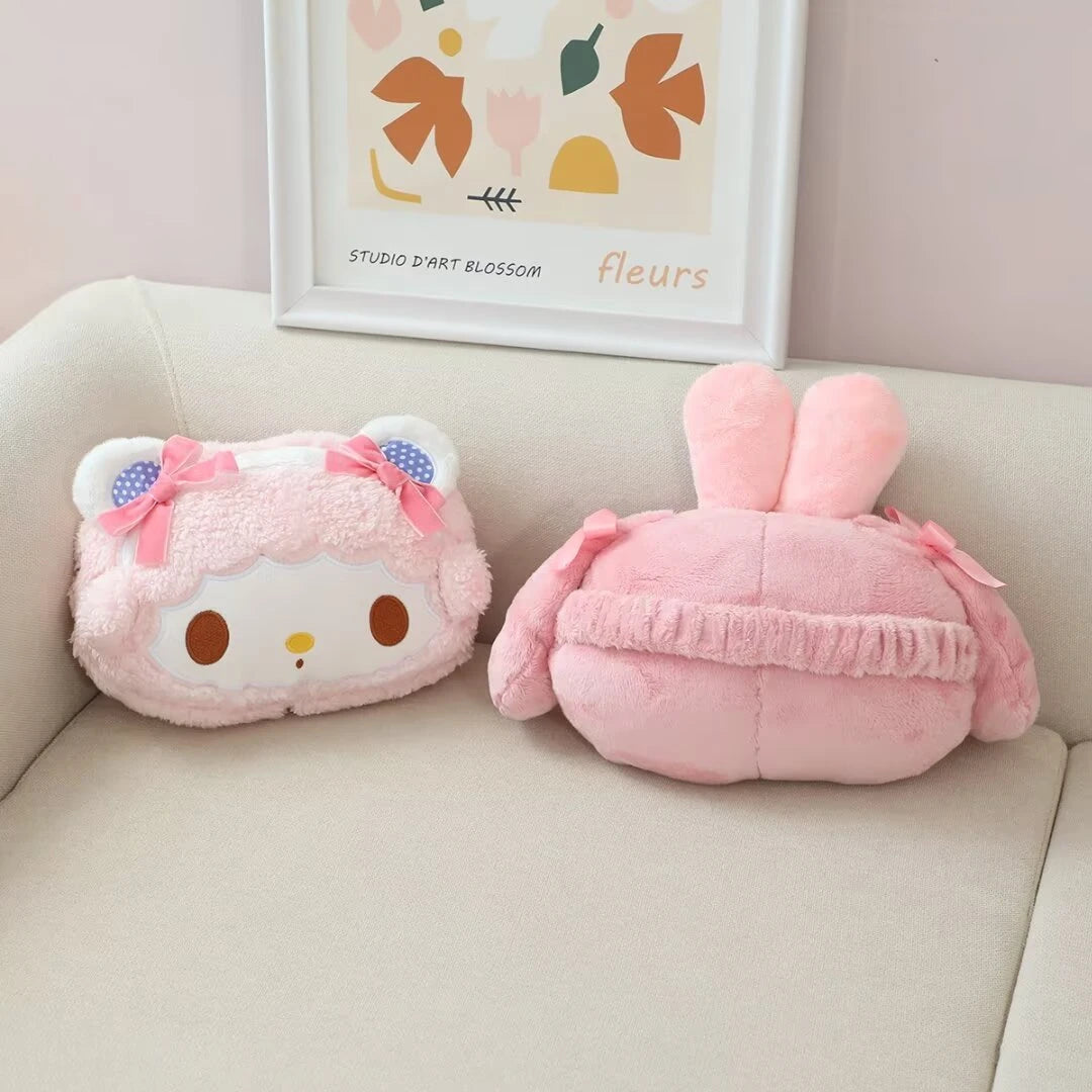 Sanrio My Melody Headrest Hello Kitty Cushion Car Seat Belt Cover Cartoon My Sweet Piano Plush Pillow Kawaii Car Decor Girl Gift