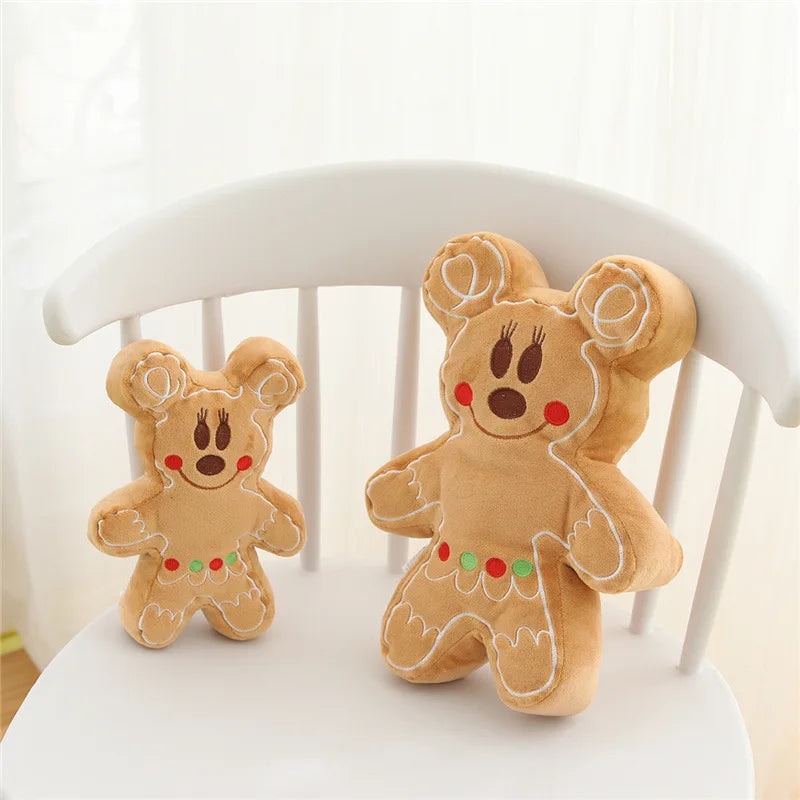 20/30/50cm Soft Gingerbread Man Minnie Mickey Soft Cute Cookie Man Doll Pillow Cushion Neck Pillow Gift for Girls