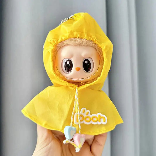 For 17cm labubu /15cm upset duck plush series outfit baby clothes small yellow duck doll clothes small raincoat