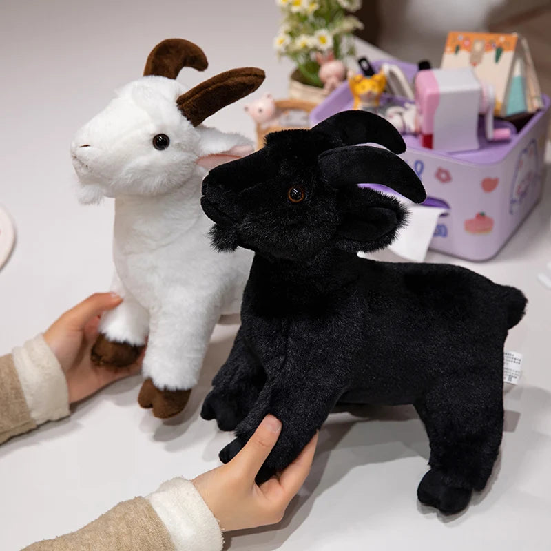 30/40cm Ranch Animal Series Soft Cute Simulation Black White Goat Mountain Lifelike Plush Toys Doll Kid Children Halloween Gift