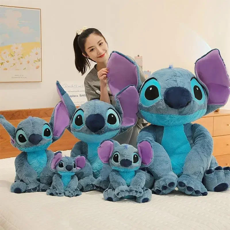 Stitch Plush Toy Doll Cartoon Anime Disney Stitch Large Pillow Doll Gift Pillow Toy Funny Big Ear Pink Blue Color Stitch Doll