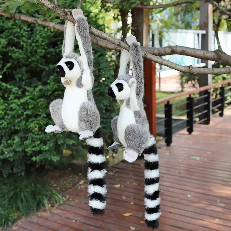 Simulation Lemur Plush Animal Monkey Toys Realistic Kawaii Stuffed Doll Room Decor Soft Pillow Children Boys Birthday Gifts