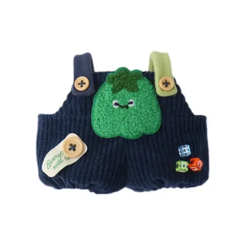 Vegetable Bento Strap Pants Hoodie for labubu clothing 17cm/15cm mini plush Doll Clothes Outfit Accessories macaron Clothes