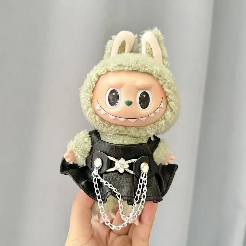 17cm Mini Plush Doll'S Clothes Outfit Accessories For Korea Kpop Exo Labubu Idol V1 V2 fashion leather skirt Clothing Gift