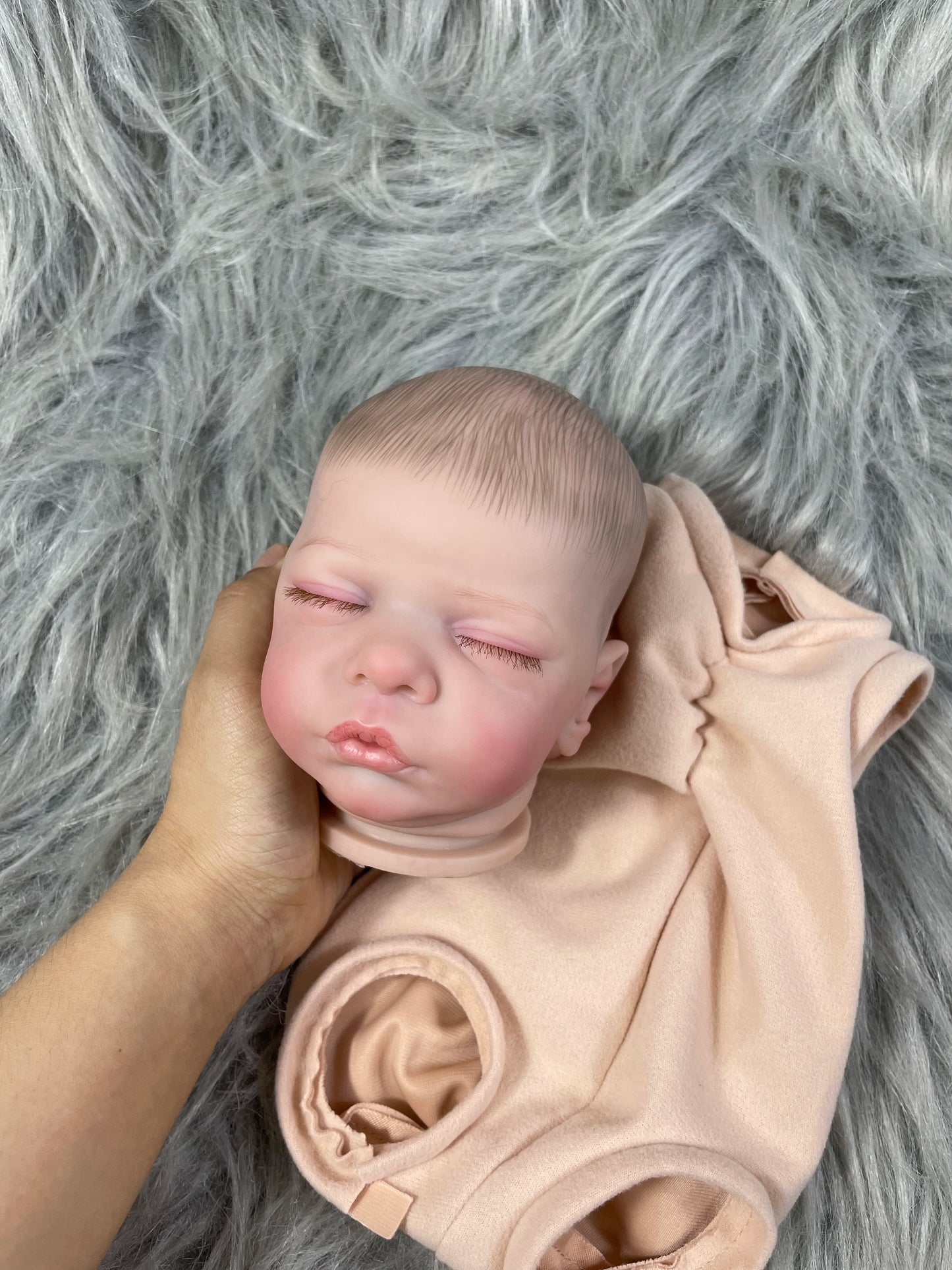 19 Inch Kit Reborn Romy 3D Painted Skin Doll With Rooted Eyelashes and Cloth Body Unassembled Reborn Baby Doll Parts Molds