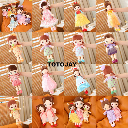 35-45cm Cuddly Plush Girls Doll with Princess Dress Children Baby Appease Toys Stuffed Soft Cartoon Plush Toys for Kids Gift