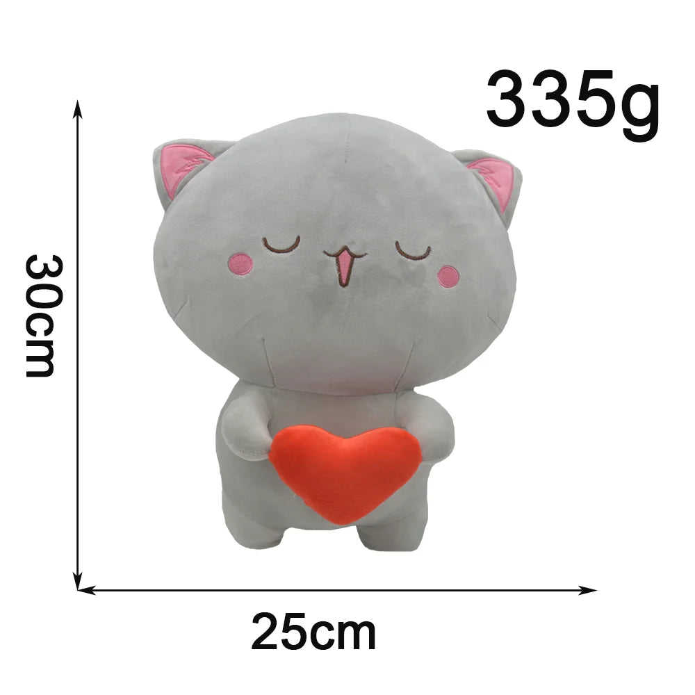 TreasuringU Lovely Cat Plush Dolls Kawaii Cartoon Cat with Love Heart Stuffed Toys Pillows Children Christmas Birthday Gifts