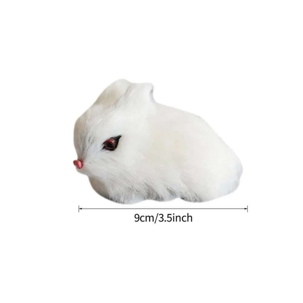 Simulation Rabbit Toy Squatting Model Home Decoration Rabbit Model Easter Rabbits Simulation Plush Toys Action Figures Kids Gift