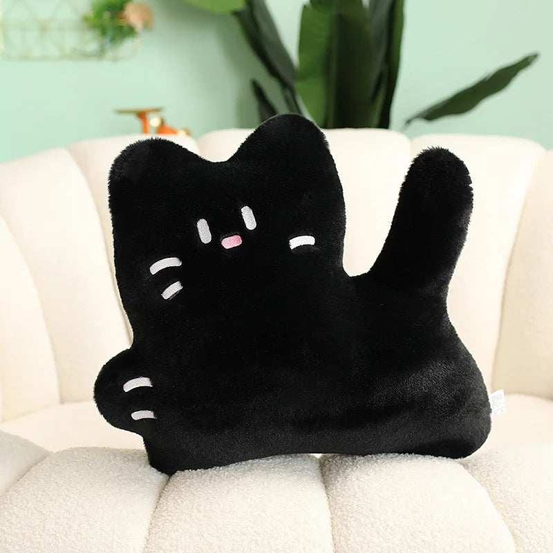 40cm Cartoon Cute Stuffed Biscuits Cats Toys Pillow Super Soft Animals White&Black Smile Cat Dolls Home Sofa Cushion Nice Gift