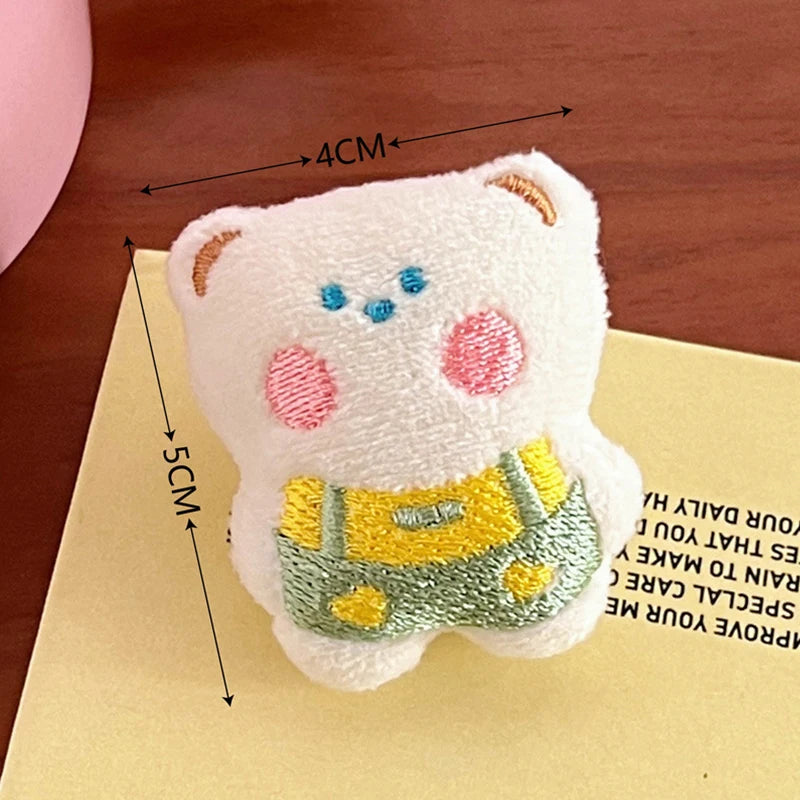 Cute Plush Doll Brooches Cartoon Bunny Bear Brooch Pin Clothing Backpack Decoration Jewelry Gifts For Girls Children