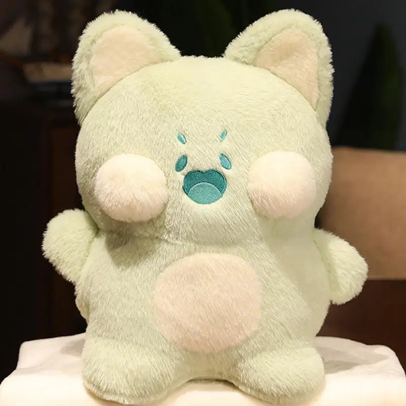 38CM INS Kawaii DuDu Cat Plush Doll Pillow With Blanket Fluffy Fox Stuffed Cartoon Soft Toys Kids Girls Birthday Xmas Gifts