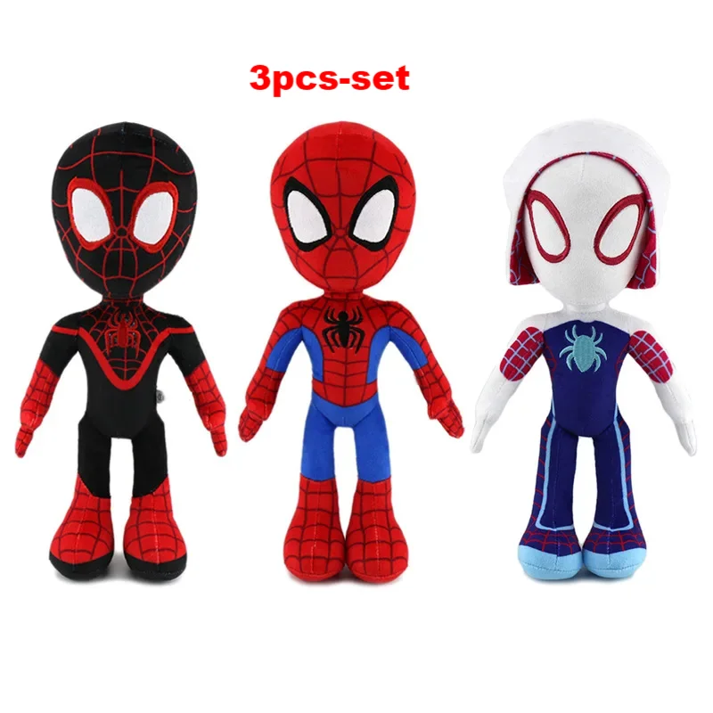 32CM Anime Avengers Spiderman Plush Toys Into the Spider-Verse Gwen Peter Parker Noir Dolls Soft Stuffed Toy For Kids Gift