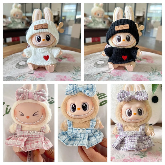 Mini Plush Doll'S Clothes Outfit Accessories For Korea Kpop Exo Labubu Idol V1 V2 Skirt sweater Clothing Gift