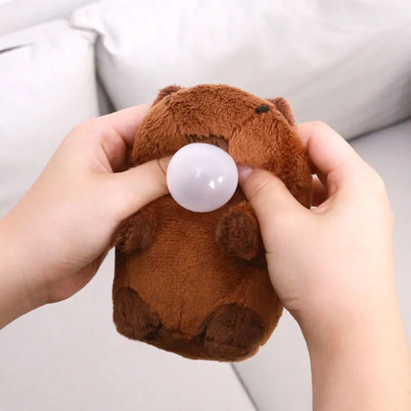 Squeezing Capybara Plush Keychain Pendant Simulation Capibara Anime Fluffty Toy Stuffed Animals Doll Plush Stress Relief Toy