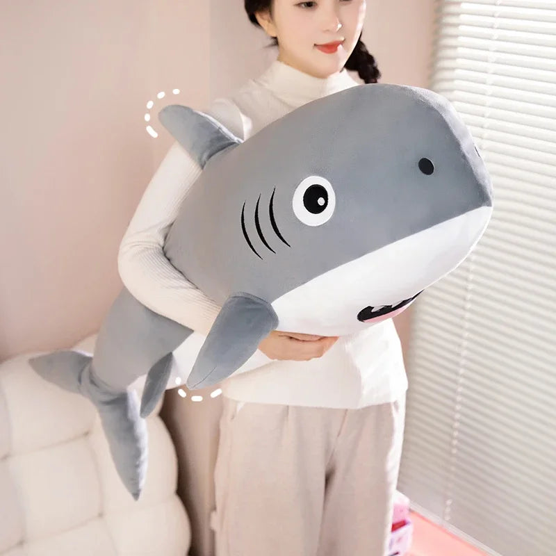 Shark Plush Pillow Big Stuffed Animal Toy Cute Plushie Doll Soft Hugging Sleeping Pet Throw Pillow Cushion Gift for Girl Boy