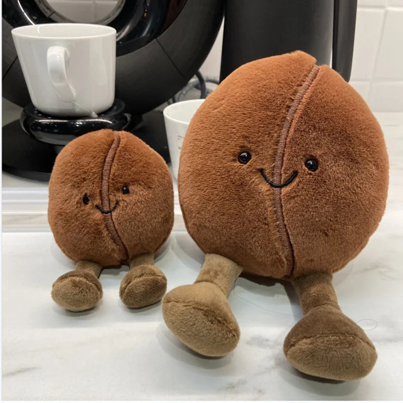 Simulated Coffee Bean Plush Toys Funny Food Bean Plushie Doll Pillow Soft Cartoon Stuffed Toys Children Girls Gifts Home Decor