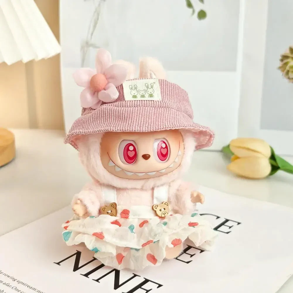 17cm Mini Plush Doll'S Clothes Outfit Accessories For Korea Kpop Exo Labubu V1 V2 Idol baby clothes Wrinkle dress Clothing Gift