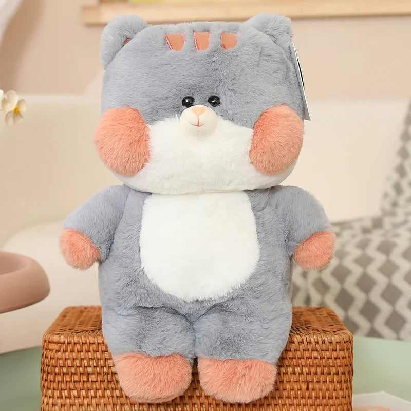 28-50cm Kawaii Shy Animals Toys Series Plush Cat Frog Rabbit Dog Bear Dolls Standing Animals Bunny Peluche Cushion Room Decor