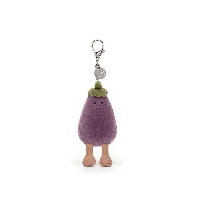 Jellycat Eggplant Doll Toy Plush Cute Car Keychain Girly Heart Children's School Bag Pendant Anime Peripheral Couple's Day Gift