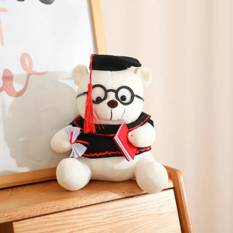 20cm/23cm Cute Dr. Bear Plush Toy Stuffed Soft Bear Animal Dolls Graduation Gifts for Kids Children Girls Decoration