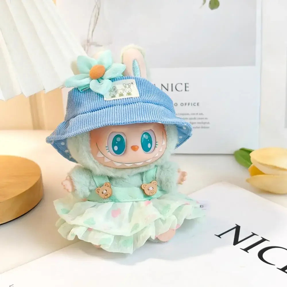 17cm Mini Plush Doll'S Clothes Outfit Accessories For Korea Kpop Exo Labubu V1 V2 Idol baby clothes Wrinkle dress Clothing Gift