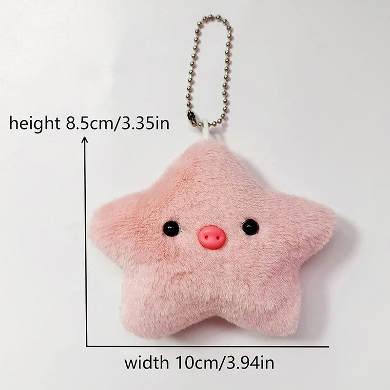 Creative Soft Stuffed Animal Capybara Plush Doll Star Squeak Toy Cartoon Bag Pendant Key Chain Backpack Car Bag Key Ring