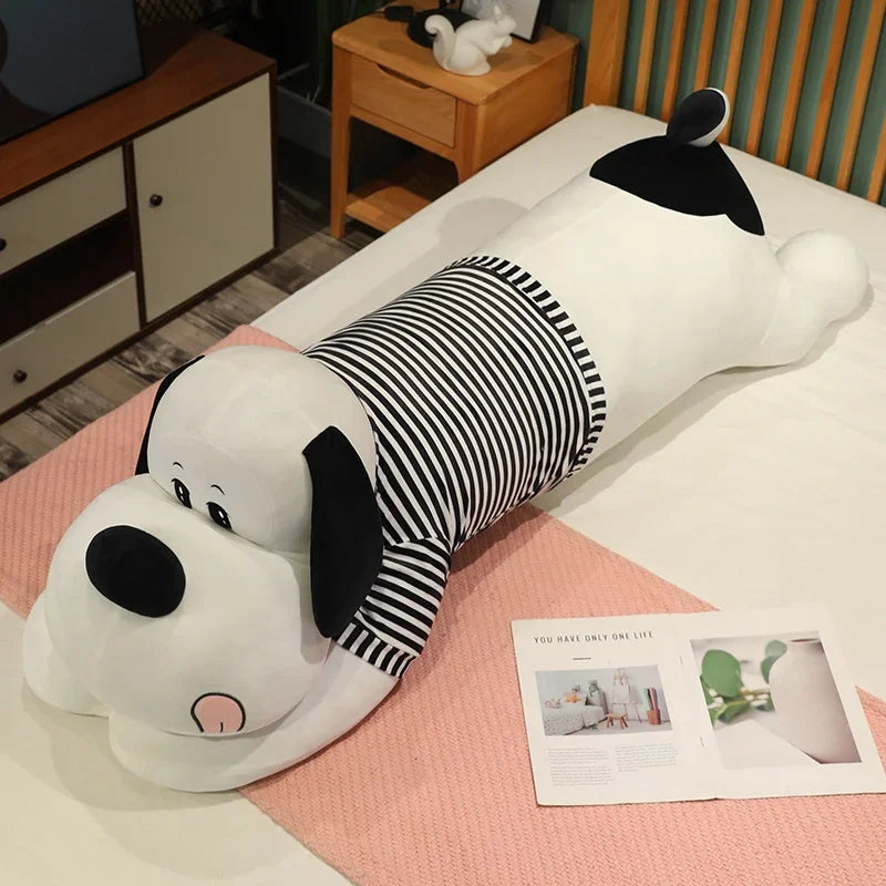 90/110CM Cute Fat Striped Dog Plush Toy Soft Kawaii Animal Cute Cartoon Pillow For Kids Back Cushion Children Birthday Gifts