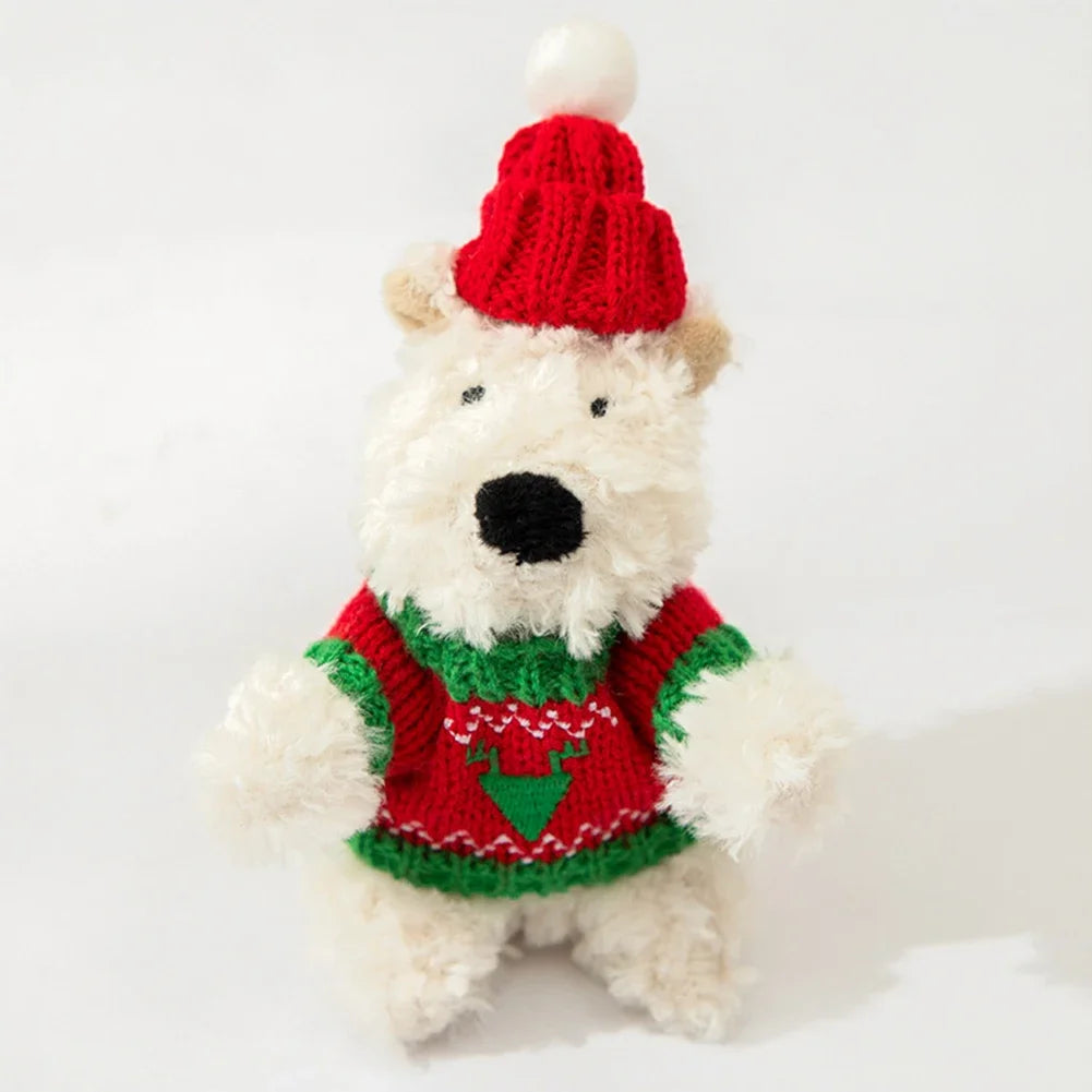 Mini Clothes Outfit Accessories For 11cm Jellycat dog West Highland White Terrier Christmas Snowman Sweater Winter Clothing