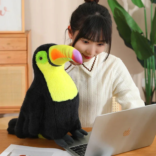 1Pc 20/30/40CM Simulation Toucan Plush Toys Lifelike Multicolored Bird Plush Dolls Stuffed Soft Pillow Room Desktop Decoration