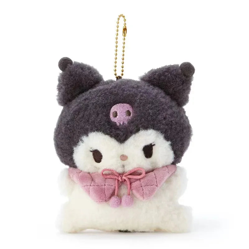 Kawaii Sanrio Plush Keychains Anime My Melody Kuromi  Cinnamoroll Pochacco Soft Stuffed Doll Pendant Cute Cartoon Keyring Gifts