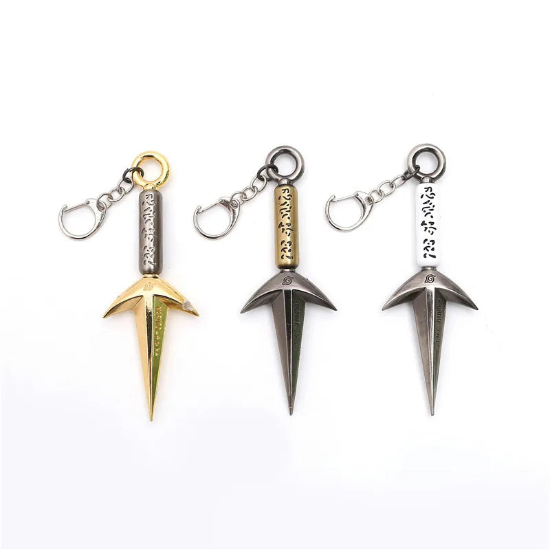 25cm Naruto Ninja Japanese Anime Peripheral Yellow Lightning Namikaze Minato Flying Thunder God Kunai Weapon Model Metal Toys