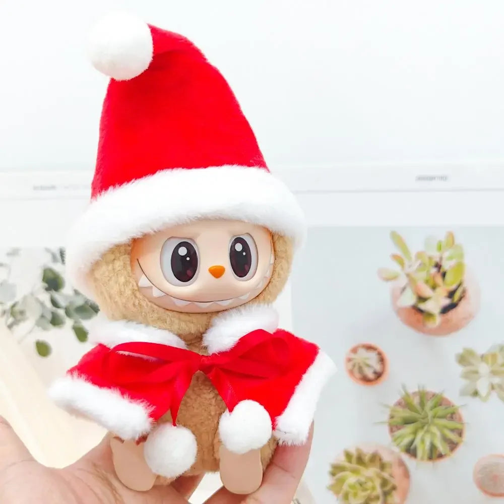 17cm Mini Plush Doll'S Clothes Outfit Accessories For Labubu Idol V1 V2 Christmas Cookie Man Sweater Hat Clothing New Year Gift