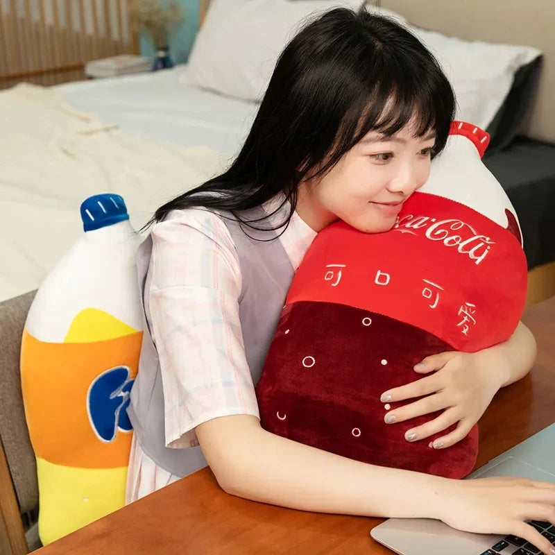 1pc 55cm Simulation Carbonated Drink Plush Pillow Funny Sprite Cola Fanta Soda Soft Stuffed Cartoon Doll Back Cushion Nice Gift