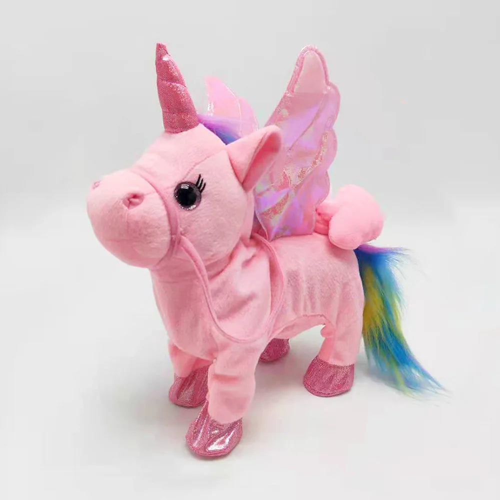 Plush Unicorn Toys for Girls Kids Walking Talking Plush Electric with Music Toy 35cm Cute Plush Robot Children's Gift 2023 New