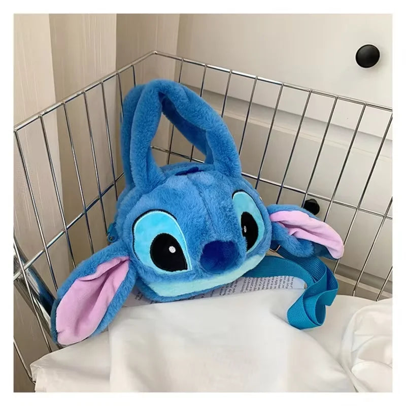 Disney New Lilo & Stitch Plush Toys Kawaii Plush Messenger Bag Girl Handbag Anime Stuffed Toys Children Cartoon Plushie Soft Bag