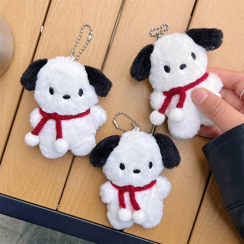 Cartoon Dog Doll Keychain Women Cute Plush Dog Keyring For Girls Gifts Creative Car Keychain