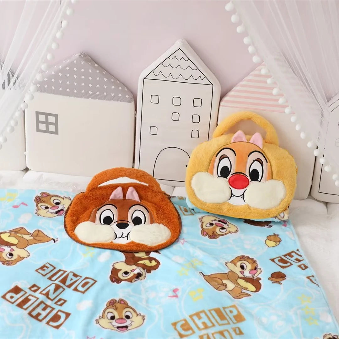 Disney Cartoon anime Chip Dale Plush Blanket Soft Comfortable Portable Kawaii Pillow Blanket Gifts For Girl