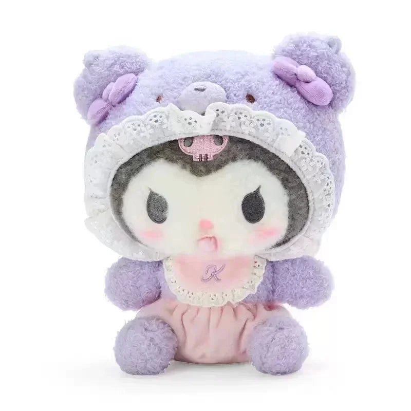 Sanrio Anime Cartoon Kuromi Hello Kitty Cinnamoroll My Melody Plush Toys Fashion Doll Ornament Backpack Small Pendant Keychain