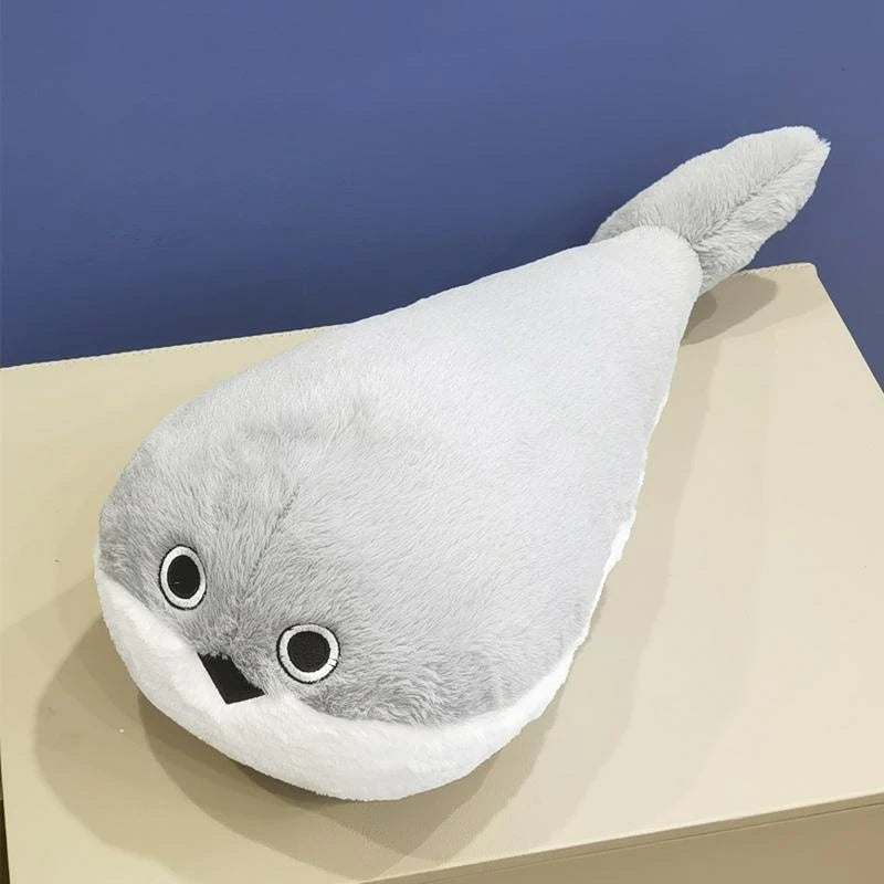 Japanese Style Sacabambaspis Plush Toy Kawaii Grey Fluffy Fish Plushies Very Soft Stuffed Funny Fish Pillow Home Decor Xmas Gift